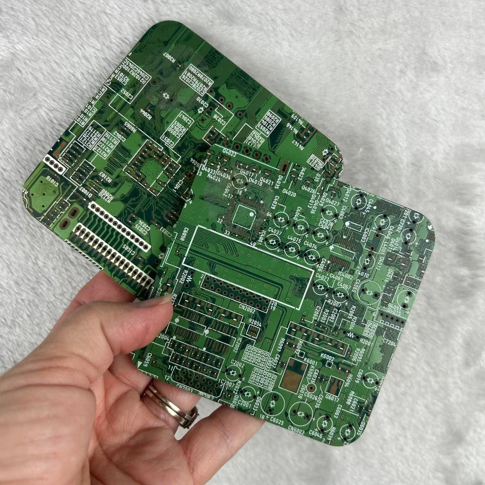 Circuit Board Coasters Set of 2 Tech Inspired Drink Computer Geeky Home Decor